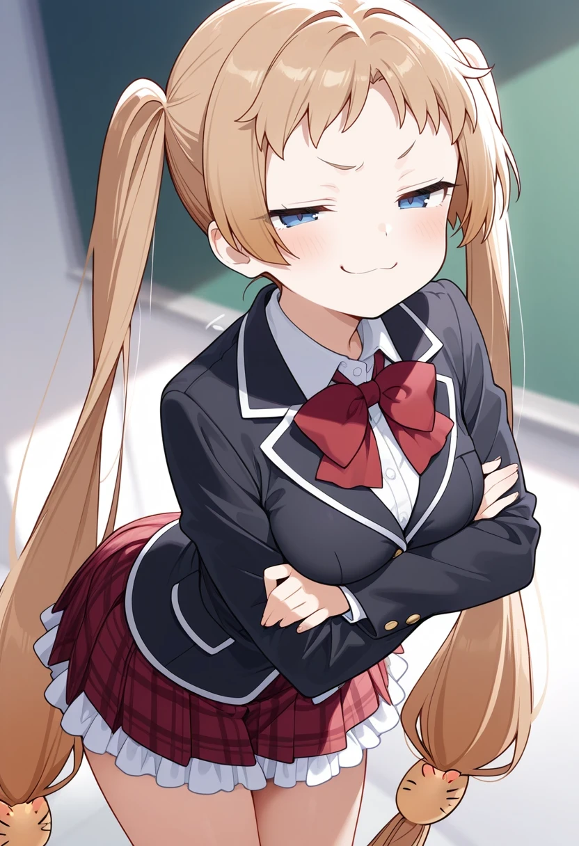 01033-1841321374-masterpiece,best quality,absurdres,1girl,_smug,_crossed arms,medium breasts,_dekomori sanae,_school uniform,black jacket,red ski.webp